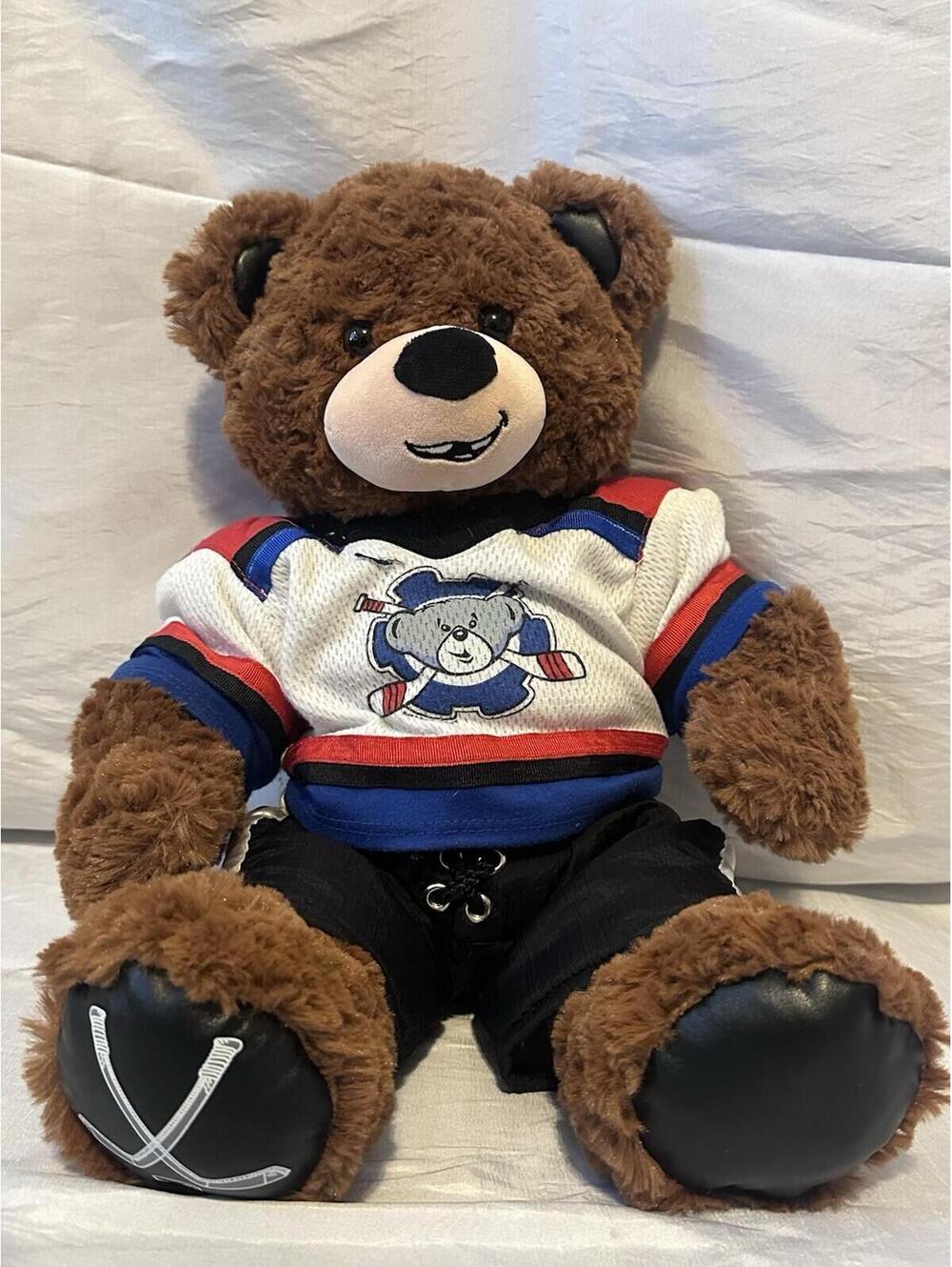 Build A Bear Hockey Sticks 17" Stuffed Plush Teddy Missing Teeth W/Outfit  2018